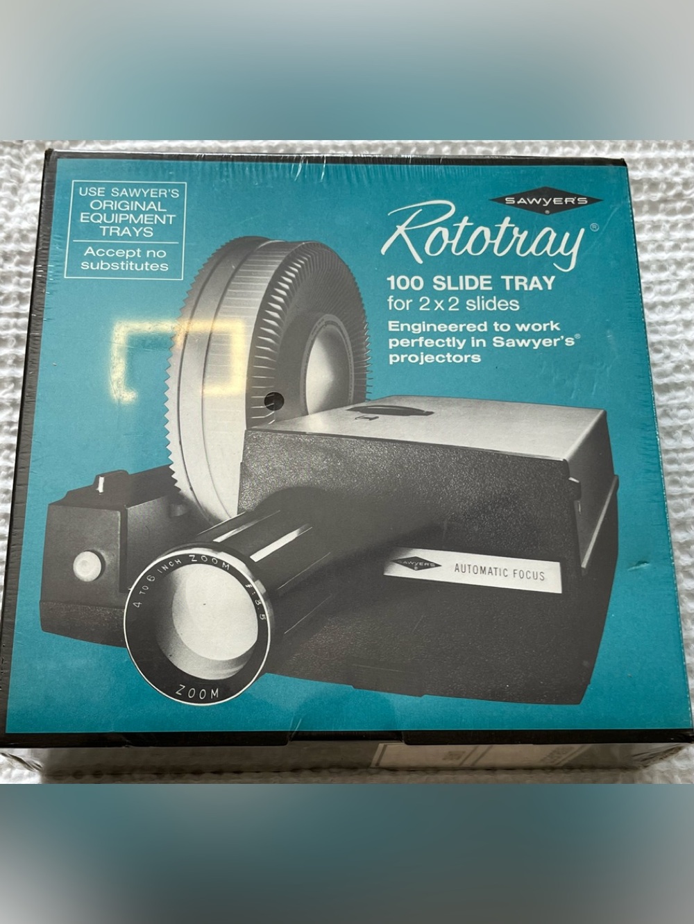 Vintage Sawyer's Rototray Projector 100 Slide Tray For 2 X 2 Slides Sealed NOS